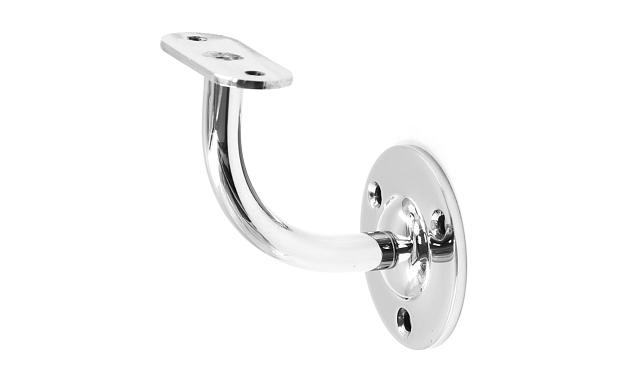 Пристенок с ложементом на плоскость, вынос 65х65, Ø60х3 мм, сварной, нержавеющая сталь AISI 304 полированная k234-5