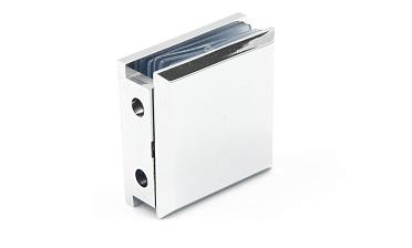 Коннектор для душевой  стена-стекло 45х45 мм, 90°, с двумя отверстиями, цинк, полированный t731 PZn купить в Нижнем Новгороде