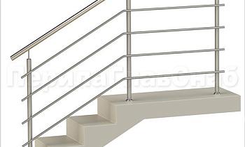 Четыре ригеля на сварке, круглый поручень и круглые стойки для крыльца в Нижнем Новгороде. Готовые проекты ПерилаГлавСнаб