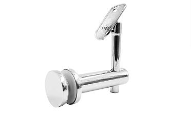 Выносной держатель поручня на стекло 8-20 мм, регулируемый, с ложементом, полированный, (AISI 304) k241-5 купить в Нижнем Новгороде