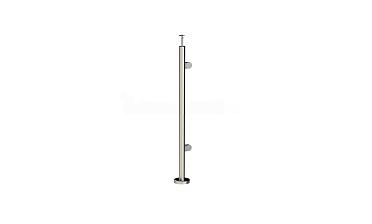 Стойка круглая Ø38.1: 2 штамп. зажимных стеклодержателя, полированная, высота 950 мм (AISI 201) k726-R купить в Нижнем Новгороде