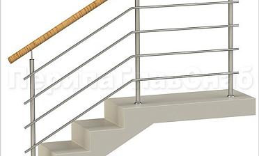 Четыре ригеля на сварке, круглый пластиковый поручень и круглые стойки купить в Нижнем Новгороде