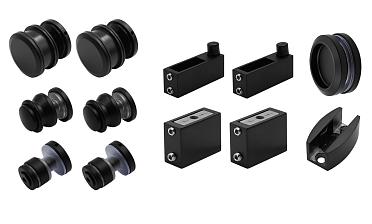  Комплект раздвижной системы для стеклянной душевой, цинк, черный t401 BZn купить в Нижнем Новгороде