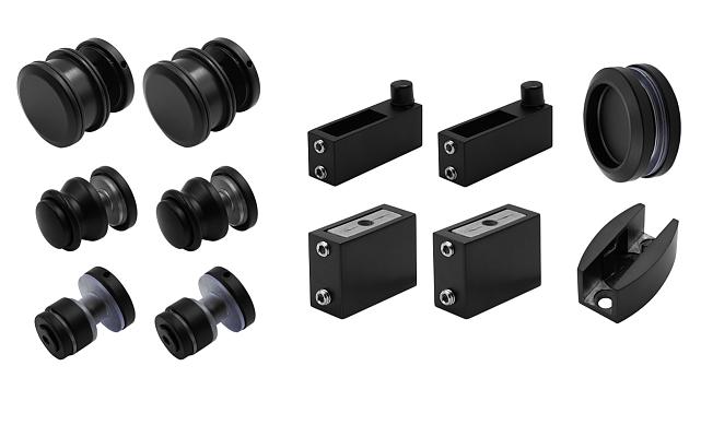  Комплект раздвижной системы для стеклянной душевой, цинк, черный t401 BZn