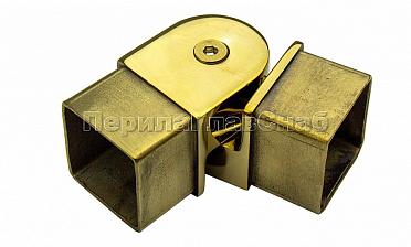 Поворот поручня 40х40 мм, регулируемый, полированный, под золото (AISI 304) Фk366-88 купить в Нижнем Новгороде
