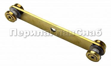 Стеклодержатель пластинчатый 3хМ8, по центрам 170х5 мм, полированный, шайбы 5 мм литые, под стекло 6-12 мм, (AISI 304), под золото Фk023-88 купить в Нижнем Новгороде