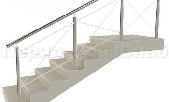 Ограждения из нержавейки. Заполнение из тросиков (нестандартная конфигурация) для крыльца в Нижнем Новгороде. Готовые проекты ПерилаГлавСнаб