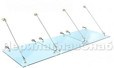 Комплект фурнитуры для козырька 1200х3700 (на вантах/тягах) k671-12-37 купить в Нижнем Новгороде