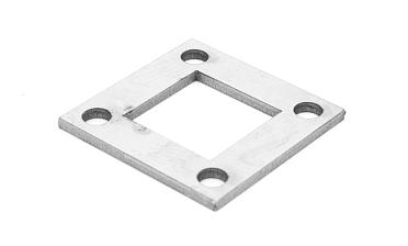 Фланец стойки 75 х75 х 5 (4,3) х AISI304, 4 отв. М10, с центральным отверстием k115-6 купить в Нижнем Новгороде