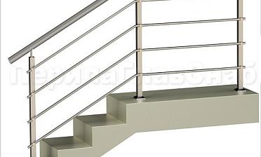 Четыре ригеля на держателях, круглый поручень и квадратные стойки купить в Нижнем Новгороде