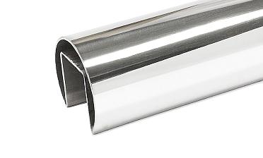 Труба Ø48.3 мм, с пазом 27х30 мм под стекло, полированная (AISI 304) k822-3 купить в Нижнем Новгороде
