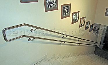 Двойной пристенный поручень из нержавейки купить в Нижнем Новгороде