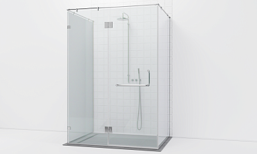 Комплект фурнитуры для душевой перегородки возле стены с дверью и глухими стеклами t571-1 купить в Нижнем Новгороде