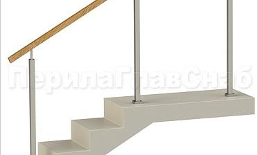 Нержавеющие ограждения без ригелей с квадратным деревянным поручнем и квадратными стойками купить в Нижнем Новгороде