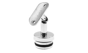 Наконечник палец с алюминиевой системой фиксации на стойке Ø42.4х1.5 мм, регулируемым ложементом под поручень Ø50.8 мм, полированный, литой, нержавеющий AISI 304 k206 купить в Нижнем Новгороде