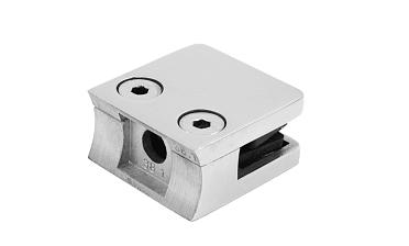 Стеклодержатель литой квадратный с вставками под стекло 8-10 мм (4+4 мм), на стойку Ø38.1 мм, 41х22х42, полированный, (AISI 304) k004-10 купить в Нижнем Новгороде