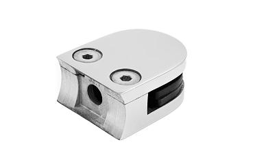 Стеклодержатель литой под стекло 8 мм (4+4 мм), под стойку Ø38.1 мм, (40х22х49), полированный AISI 316 k001-5 купить в Нижнем Новгороде