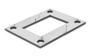 Фланец прямоугольный нержавеющий 100х80 (под трубу 40x60) Ф-0533 купить в Нижнем Новгороде