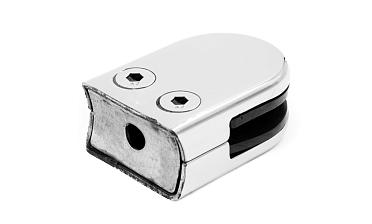 Стеклодержатель штампованный полированный под стекло 10 мм, под стойку Ø38.1 мм, (AISI 304) 40х22х53 k038-10 купить в Нижнем Новгороде