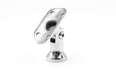 Наконечник стойки "колокольчик" на плоскость, с регулируемым ложементом под поручень Ø50.8 мм, литой, полированный, нержавеющий AISI 304, k203-3 купить в Нижнем Новгороде