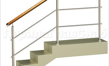 Два ригеля на держателях, круглый деревянный поручень и круглые стойки купить в Нижнем Новгороде