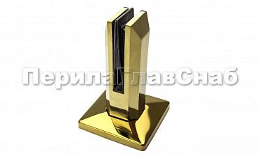 Стеклодержатель литой напольный, плоский 50х50х160 мм, полированный, под золото (AISI 304) Фk275-88 купить в Нижнем Новгороде