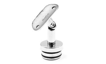 Наконечник палец с алюминиевой системой фиксации на стойке Ø38.1х1.5 мм, регулируемым ложементом под поручень Ø50.8 мм, полированный, литой, нержавеющий (AISI 304) k204 купить в Нижнем Новгороде