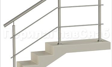 Два ригеля на сварке, круглый поручень и квадратные стойки купить в Нижнем Новгороде