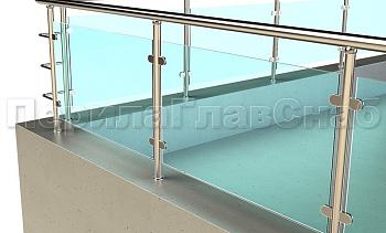 Кровельное ограждение из нержавеющей стали со стеклами в Нижнем Новгороде. Готовые проекты ПерилаГлавСнаб