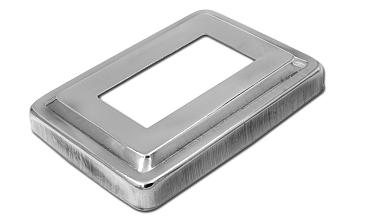 Низ стойки фигурный под трубу 31х61 мм, 105х75х0.4, высота 16 мм, полированный (AISI 304) k377 купить в Нижнем Новгороде