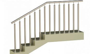 Ограждения с двумя стойками в каждую ступень без ригелей купить в Нижнем Новгороде