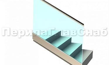 Ограждение с поручнем с пазом в зажимном профиле на лестнице купить в Нижнем Новгороде