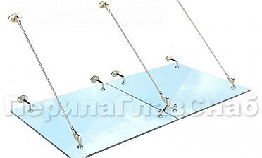 Комплект фурнитуры для козырька 1200х2400 (на вантах/тягах) k671-12-24 купить в Нижнем Новгороде