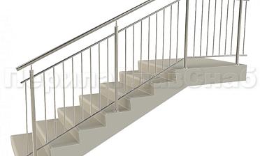 Нержавеющие ограждения с вертикальным заполнением 'частокол' - вариант №3 купить в Нижнем Новгороде