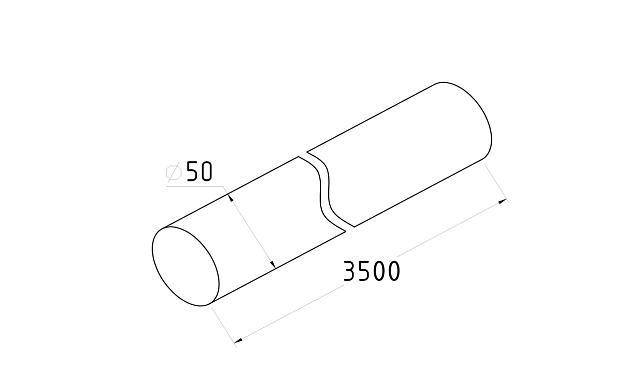 Поручень деревянный из Дуба Ø50 мм 3,5 м Эконом Ф-1672 2