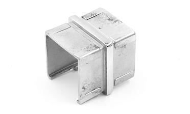 Соединитель для поручня с пазом 40х40 мм, полированный, (AISI 304) k545 купить в Нижнем Новгороде