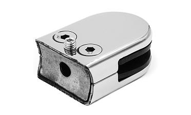 Стеклодержатель штампованный под стекло 10 мм (5+5 мм), под стойку Ø38.1 мм (39х24х55), полированный (AISI 304) k538-10 купить в Нижнем Новгороде