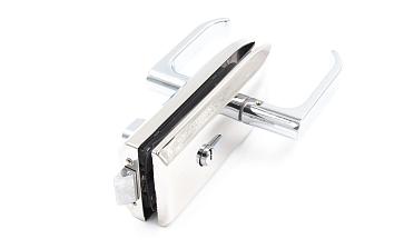 Замок для стеклянной двери с нажимной ручкой, евроцилиндр односторонний ключ/защелка, с ответной частью на стекло, полированный t155 PSS купить в Нижнем Новгороде