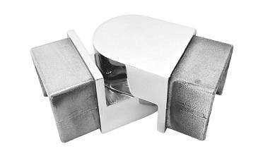 Отвод для поручня с пазом 40х40 мм, шарнирный, полир., (AISI 304) k546-2 купить в Нижнем Новгороде