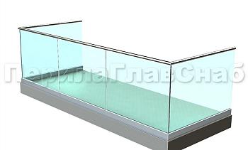 Ограждение на несущем стекле на алюминиевом профиле для балкона в Нижнем Новгороде. Готовые проекты ПерилаГлавСнаб