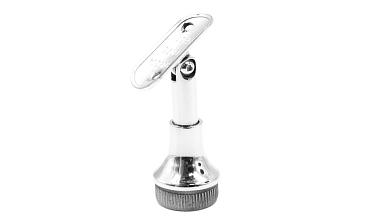 Наконечник регулируемый по высоте на стойку Ø38.1х1.5 мм, с регулируемым ложементом под поручень Ø50.8 мм, литой, полированный, нержавеющий (AISI 304) k317-3 купить в Нижнем Новгороде