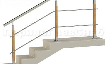 Два ригеля на держателях, квадратный поручень и квадратные деревянные стойки купить в Нижнем Новгороде