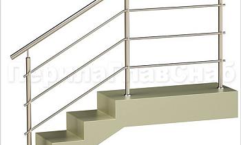 Три ригеля на держателях, круглый поручень и круглые стойки для крыльца в Нижнем Новгороде. Готовые проекты ПерилаГлавСнаб