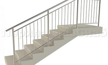 Нержавеющие ограждения для школ и детских садов с вертикальным заполнением “Частокол” - вариант №1 для крыльца в Нижнем Новгороде. Готовые проекты ПерилаГлавСнаб