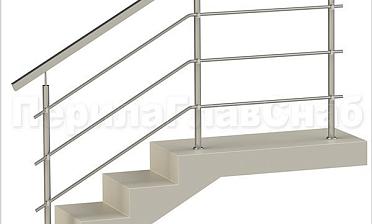 Три ригеля на держателях, квадратный поручень и круглые стойки купить в Нижнем Новгороде