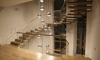 Перила для лестниц в частном доме в Нижнем Новгороде. Готовые проекты ПерилаГлавСнаб