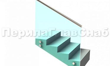 Ограждение с профильным поручнем с пазом на точечном креплении на лестнице купить в Нижнем Новгороде