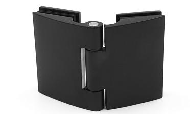 Петля для душевой кабины стекло-стекло 180°, без реза, нержавеющая сталь AISI 304, черная t313 BL купить в Нижнем Новгороде