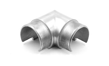 Отвод поручня с пазом Ø48.3мм, 90°, с двумя установочными кольцами, шлифованный 320Grit, (aisi 304) Фk237-2 купить в Нижнем Новгороде