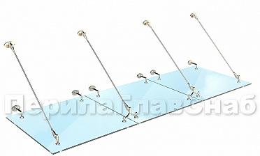 Комплект фурнитуры для козырька 1200х2800 (на вантах/тягах) k671-12-28 купить в Нижнем Новгороде